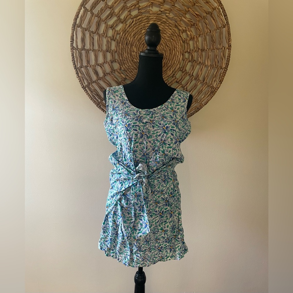 Vintage Rampage Floral Sleeveless Dress with Tie Waist